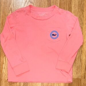 Vineyard Vines Kids Coral Long Sleeve Tee